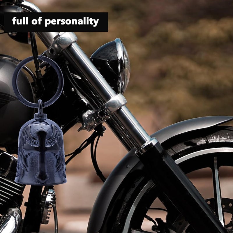 CYZBTBl Motorcycle for Bells - Motorcycle Angel Bell for Men Women,Bell Biker Accessory,Guard Riding Safety (Cross Black) - Image 2